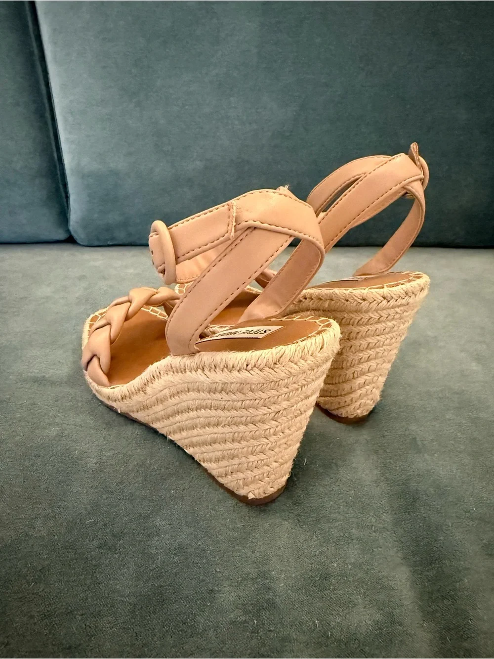 Steve Madden Nude Braided Espadrille Wedge Sandals